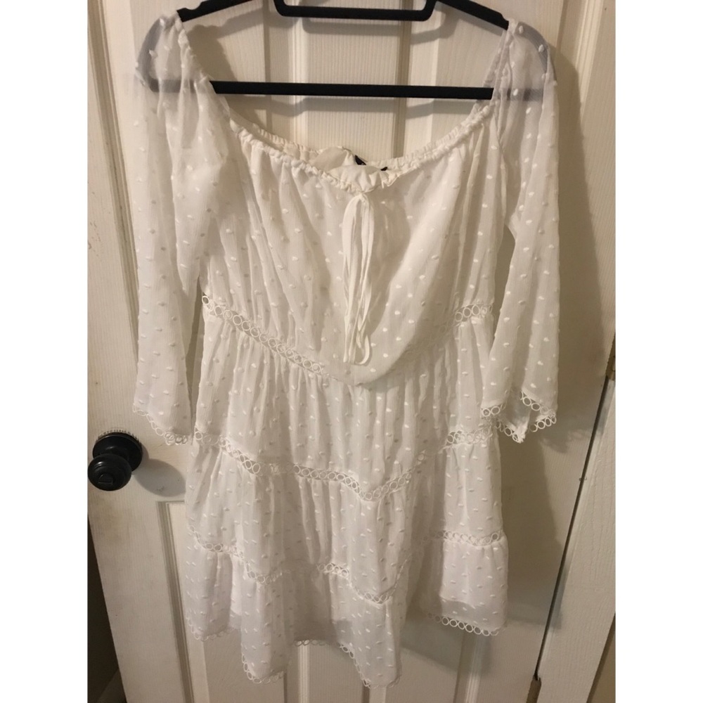 White off the shoulder dress. Small